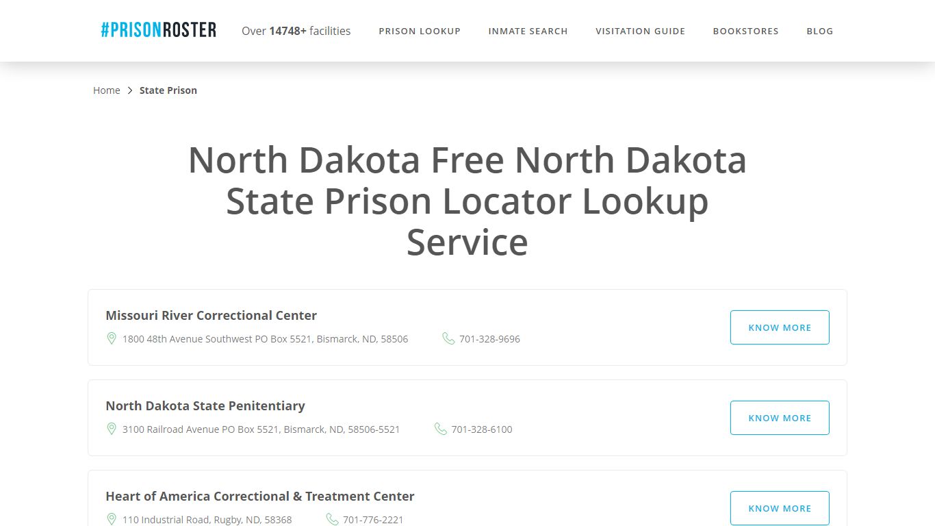 North Dakota State Prison Inmate Lookup - Prisonroster